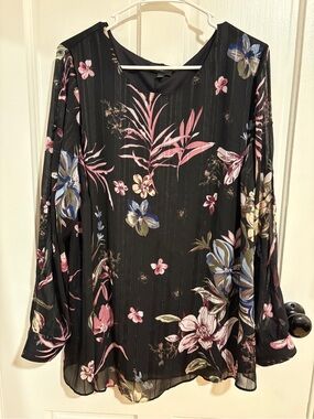 Lane Bryant Floral Chiffon Blouse